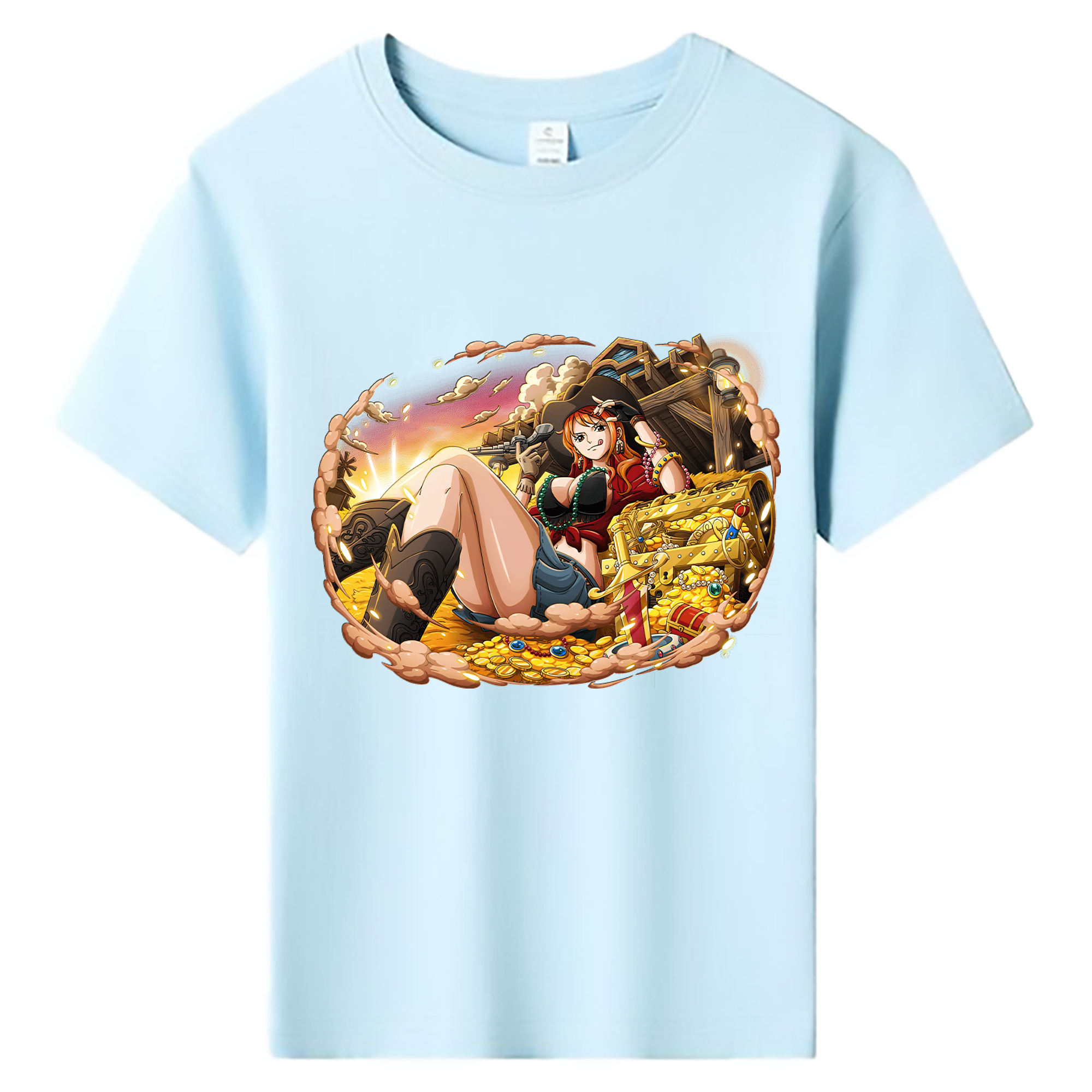 （画像用） ワンピース ナミ ONE PIECE Nami 綿100％キッズTシャツ（フロントプリント）